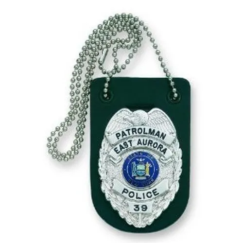 Strong Leather Badge Holder For Neck With Chain Leather ID Case