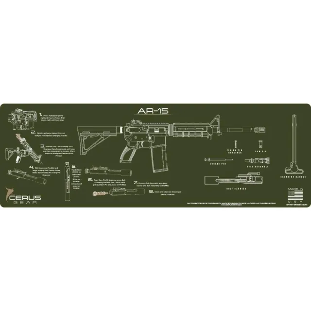 Cerus Gear 3MM ProMat 12"x36" AR-15 Instructional OD Green 680220904823