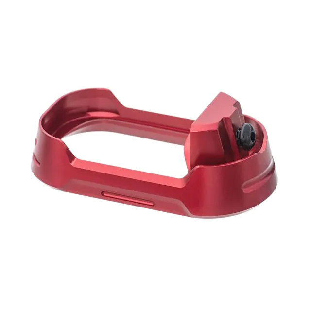 Tyrant CNC TDG19G34MWREDBLKSCRW Red Aluminum Magwell Glock 19 Gen 3-4 - Tyrant CNC