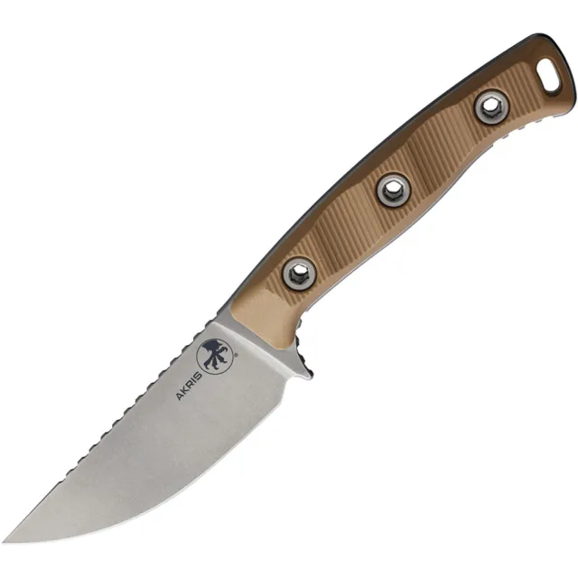 Microtech Akris 3.7 In SE Stonewash Dark Earth G-10 Leather Sheath - MICROTECH for sale at Iron and Lace