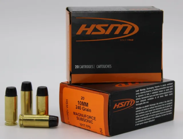 Buy HSM Ammunition 10mm-17-N 10MM AUTO 240gr Hard Cast FN Subsonic online