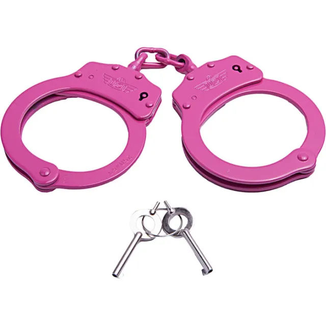 CAMP UZIHCCPINK Chain Link Law Enforcement Handcuff Pink Stainless Steel - UZI