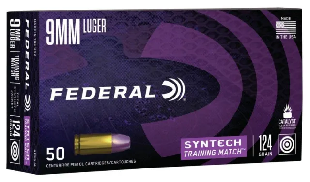 Federal AE9SJ4 9mm Luger 124 Grain Syntech Jacket FN 50 Rounds