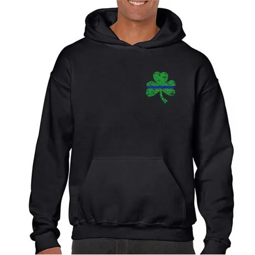 Thin Blue Line Hoodie, Small Shamrock - Thin Blue Line