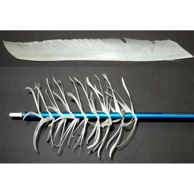 Trueflight 17001 Spiral Wrap Flu-Flu Feathers White RW 100 Pack - Trueflight