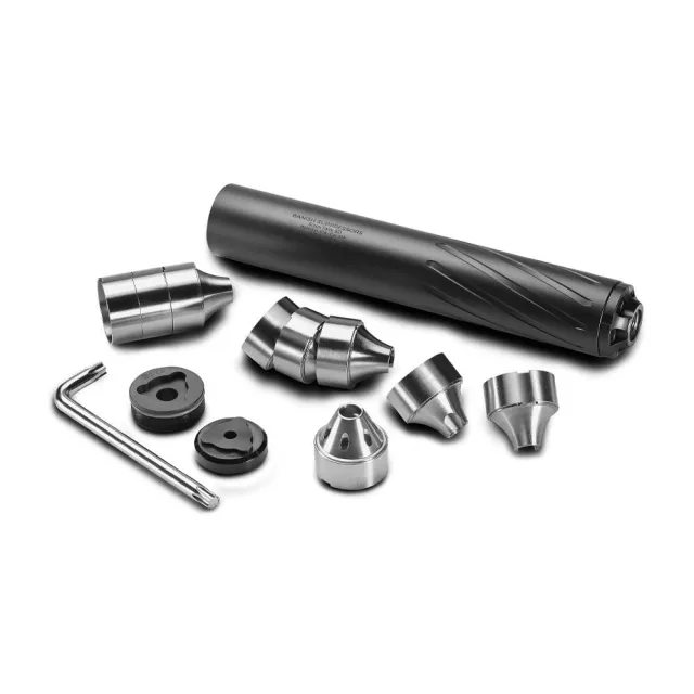 Banish 338 .338 Lapua 9.1 In Titanium/Inconel 5/8x24 33dB Black - Banish Suppressors - 338 LAPUA