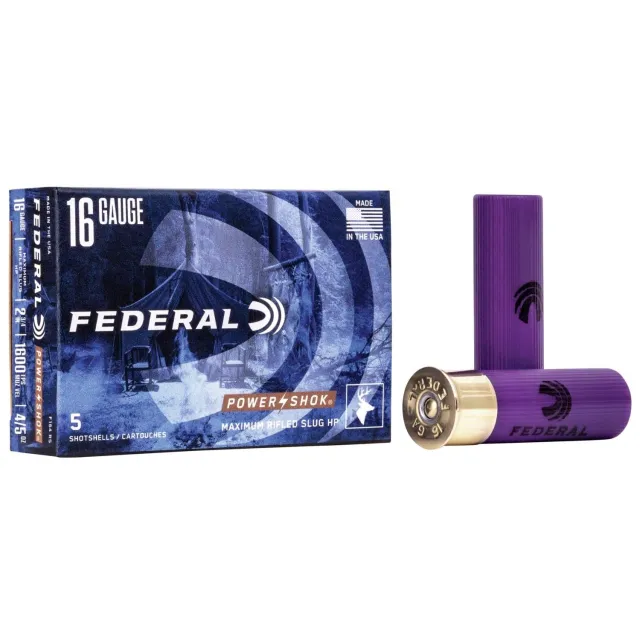 Federal F164RS Power-Shok Shotshell 16Gauge 2.75" 7/8oz RifledSlug... - Federal Premium Ammunition - 16 Gauge
