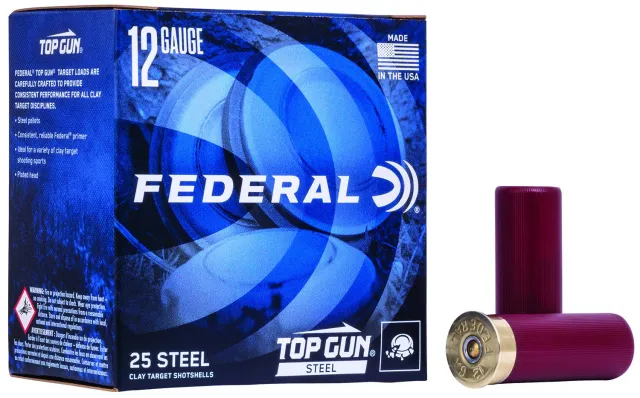 Federal Top Gun 12 Gauge 2 3/4 1-1/8oz #7 Steel Shot 25rd/bx - Federal Premium Ammunition - 12 Gauge for sale at Smoke Wagon Firearms