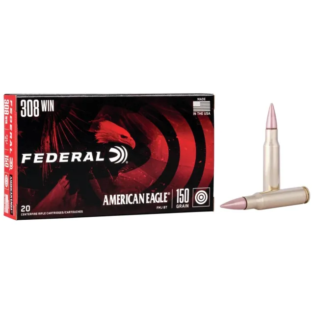 Federal Premium American Eagle AE308D 308 Win 150 Gr FMJBT 20 Per Box - Federal Premium Ammunition - 308 Win