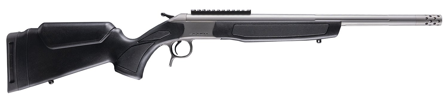 CVA CR4445S Scout TD 444 Marlin 22" w/ Brake & Rail S/S Black Syn - CVA - 444 Marlin