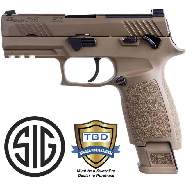 Sig Sauer P320 M18 9mm 17Rd Night Sights Coyote 3.9in - Sig Sauer - 9mm
