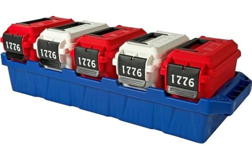 MTM 5 Mini Ammo Cans with Custom Tray America 250 AC5C-1776 - Mtm Molded Products Company