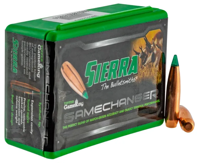 Sierra 4330T Tipped GameKing 6.5 Creedmoor .264 130 gr Hollow Point Boat-Tail (HPBT) 50 Per Box - Sierra Bullets - .264