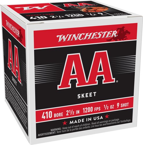 Winchester AA Target 410 2.5" 1200FPS 1/2oz #9 - 250rd Case - Winchester - 410 Gauge