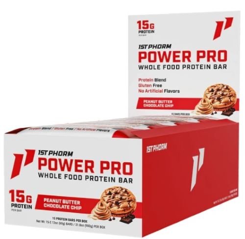 1st Phorm Whole Food Power Pro Bar PB Chocolate Chip 15ct - 1ST PHORM