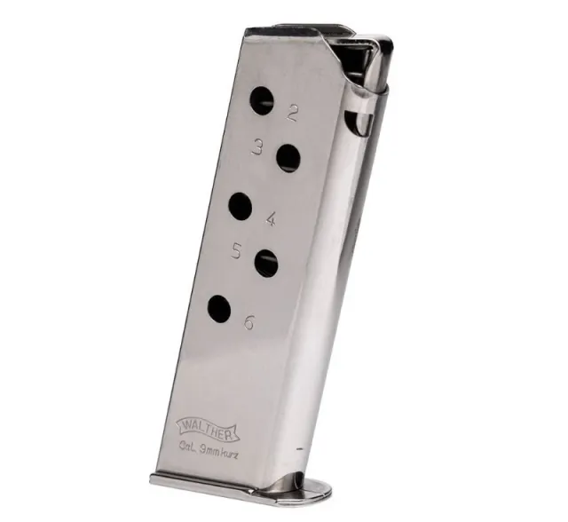 Buy Walther PPK 380 ACP Magazine 6rd Nickel Finish MFG 2246009 online
