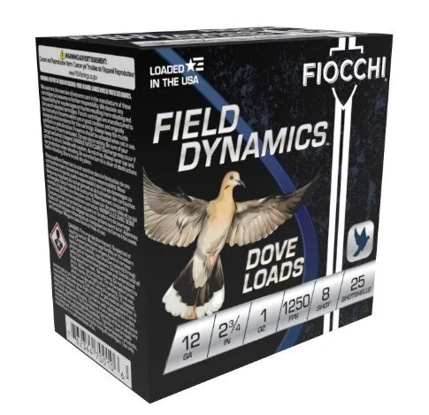 Buy Fiocchi 12GT8 Field Dynamics Dove & Quail 12ga 2.75" 1oz 8 Shot 25 Rounds online