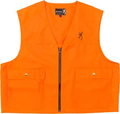 Browning Junior Safety Vest X-Large Blaze Orange Polyester Zip Front - Browning