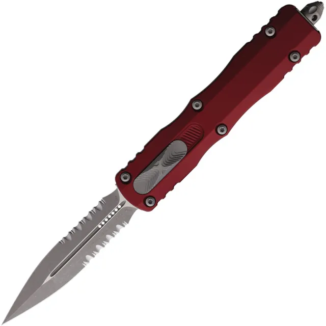 Microtech Dirac Delta 3.79 In D/E Part Serrate Apocalyptic Merlot - MICROTECH
