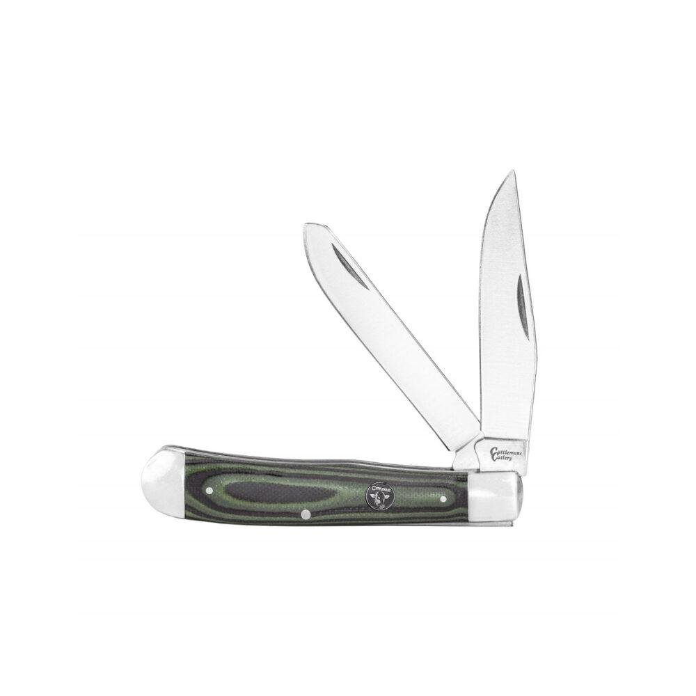 ABKT Cattleman Trapper Cowhand Knife 2 Blades Green - Rock Ridge Outdoors