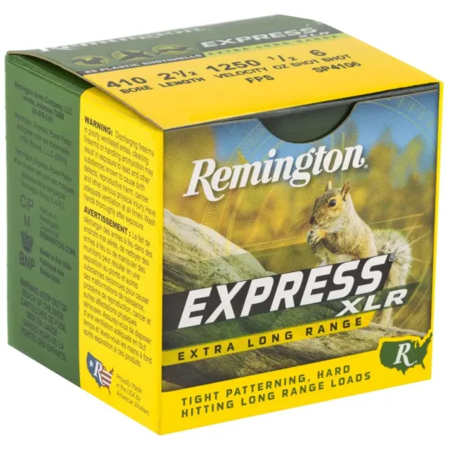 Remington Ammunition 20745 Express XLR 410Gauge 2.50" 1/2oz 6Shot 25... - Remington Arms Company, LLC - 410 Bore