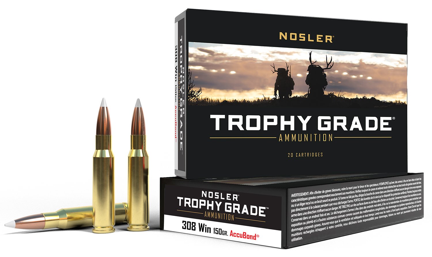 Nosler AccuBond .308 Win 150 Grain 2875 FPS 20 Rounds 60056 - Nosler - 308 Win
