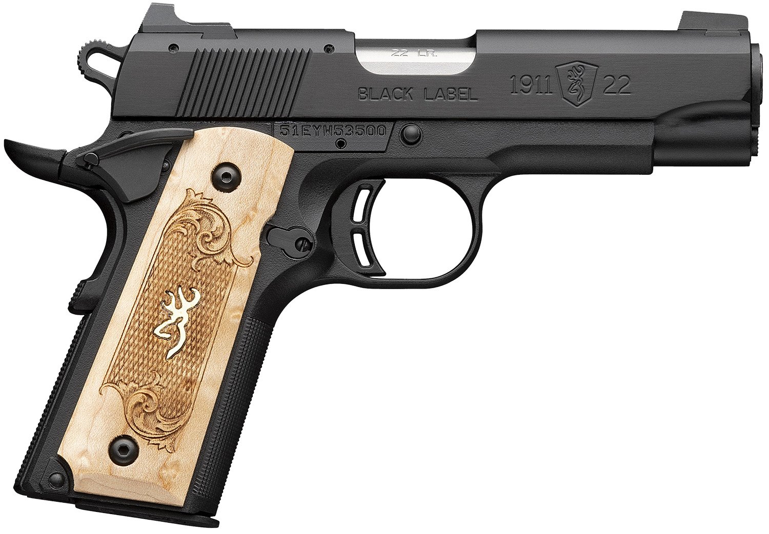 Browning 051068490 1911-22 Black Label 22 LR 3.63" 10+1 Maple Grip - Browning - 22 LR