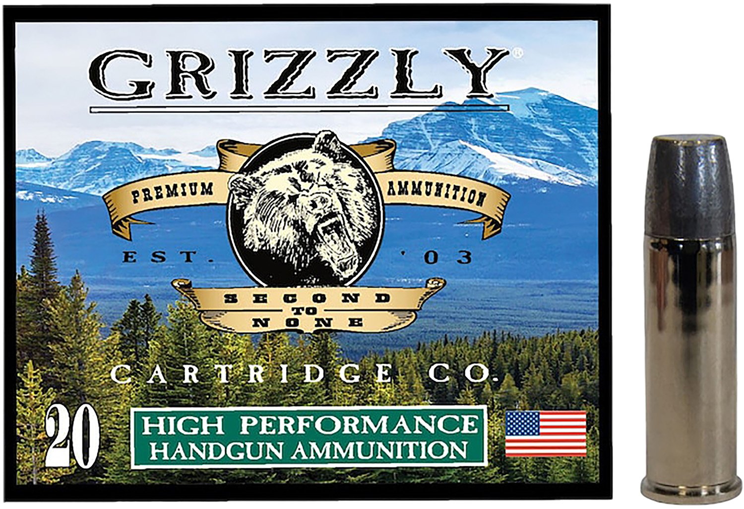 Grizzly GC44M19 44 Mag Ammo, 320gr WLNGC, 1350 fps, 20 Rounds - GRIZZLY - .44 Mag