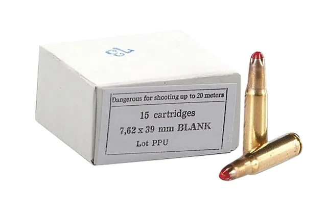PPU PPB739 Blank Ammo 7.62x39mm 15 Per Box/96 Case - Prvi Partizan - 308 Win/7.62 NATO
