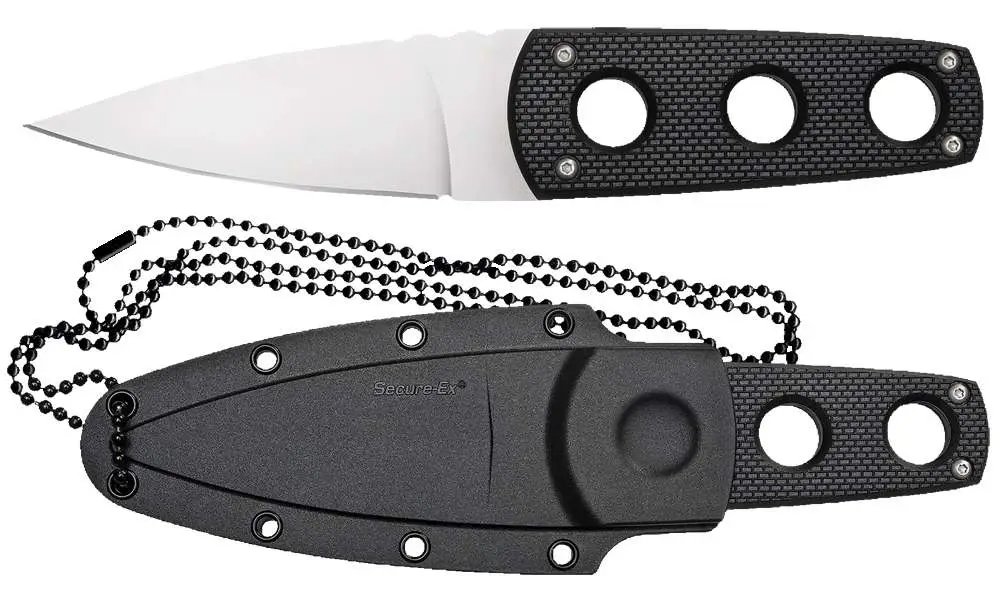Cold Steel 11SDT Secret Edge 3.50" Fixed Plain Spear Point Japanese AUS-8A SS Blade/ Black Griv-Ex Handle - Cold Steel