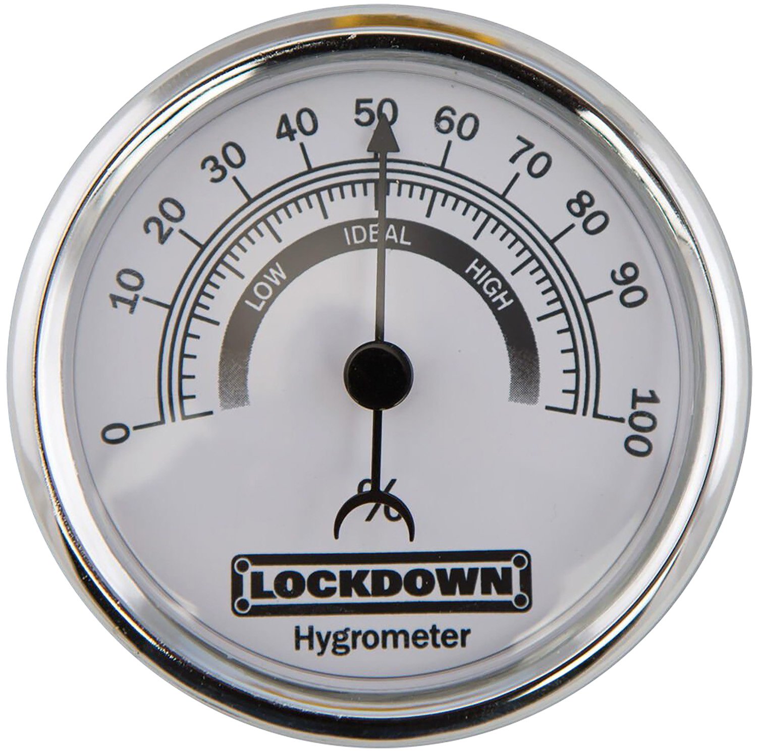 Lockdown Hygrometer Model 222111 Stainless Steel Large Display - Lockdown