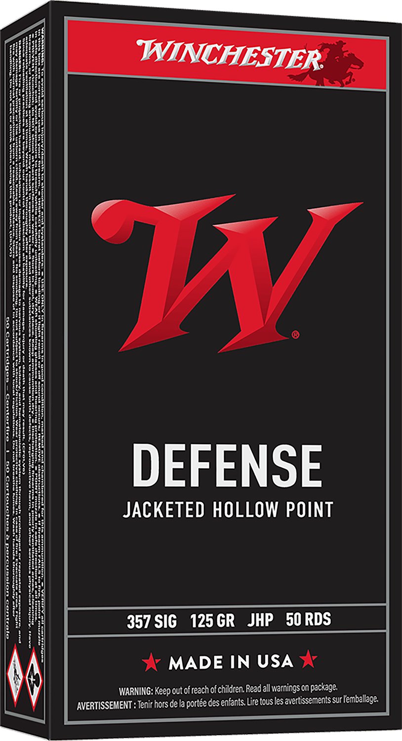 Winchester Ammo USA357SJHP USA Defense 357 Sig 125 gr Jacketed Hollow Point (JHP) 50 Per Box/ 10 Cs - Winchester - 357 Sig