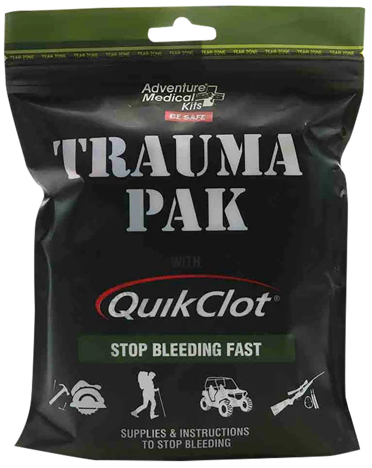 Buy QuikClot Sponge Emergency Kit: Zeolite-Enhanced, Waterproof, Reusable with Nitrile Gloves online