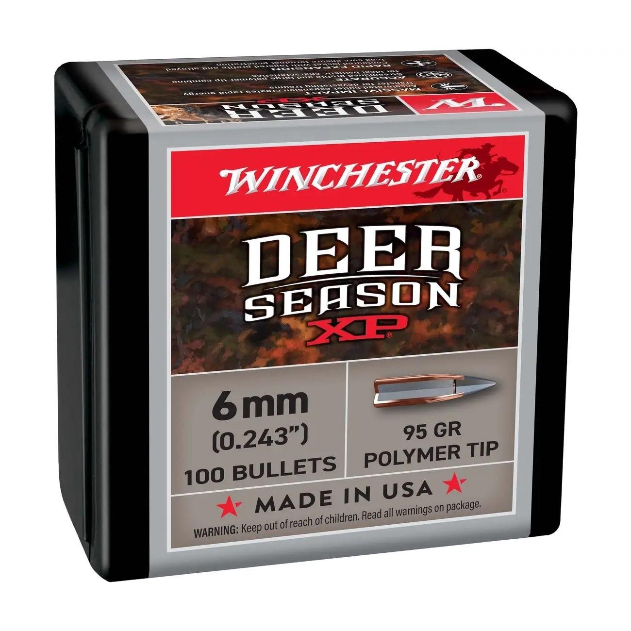 Winchester Deer Season XP Rifle Bullets 6mm 95 gr 100/ct - Winchester - 6mm