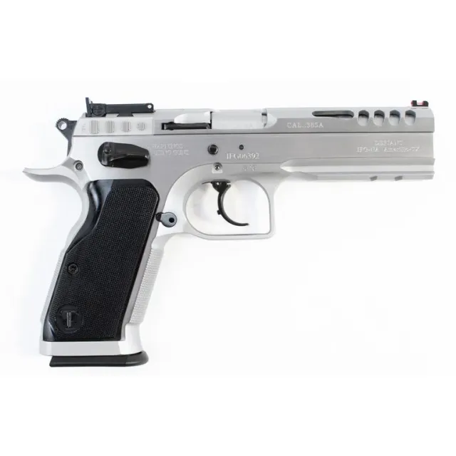 Tanfoglio Defiant Stock Master 9mm Luger 4.75 In 17 Rd Chrome/Wood - Tanfoglio - 9mm Luger for sale at Smoke Wagon Firearms