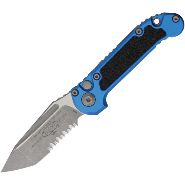 Microtech LUDT G3 3.5 In T/E Part Serrate Blue Apocalyptic Alu Hndl - MICROTECH