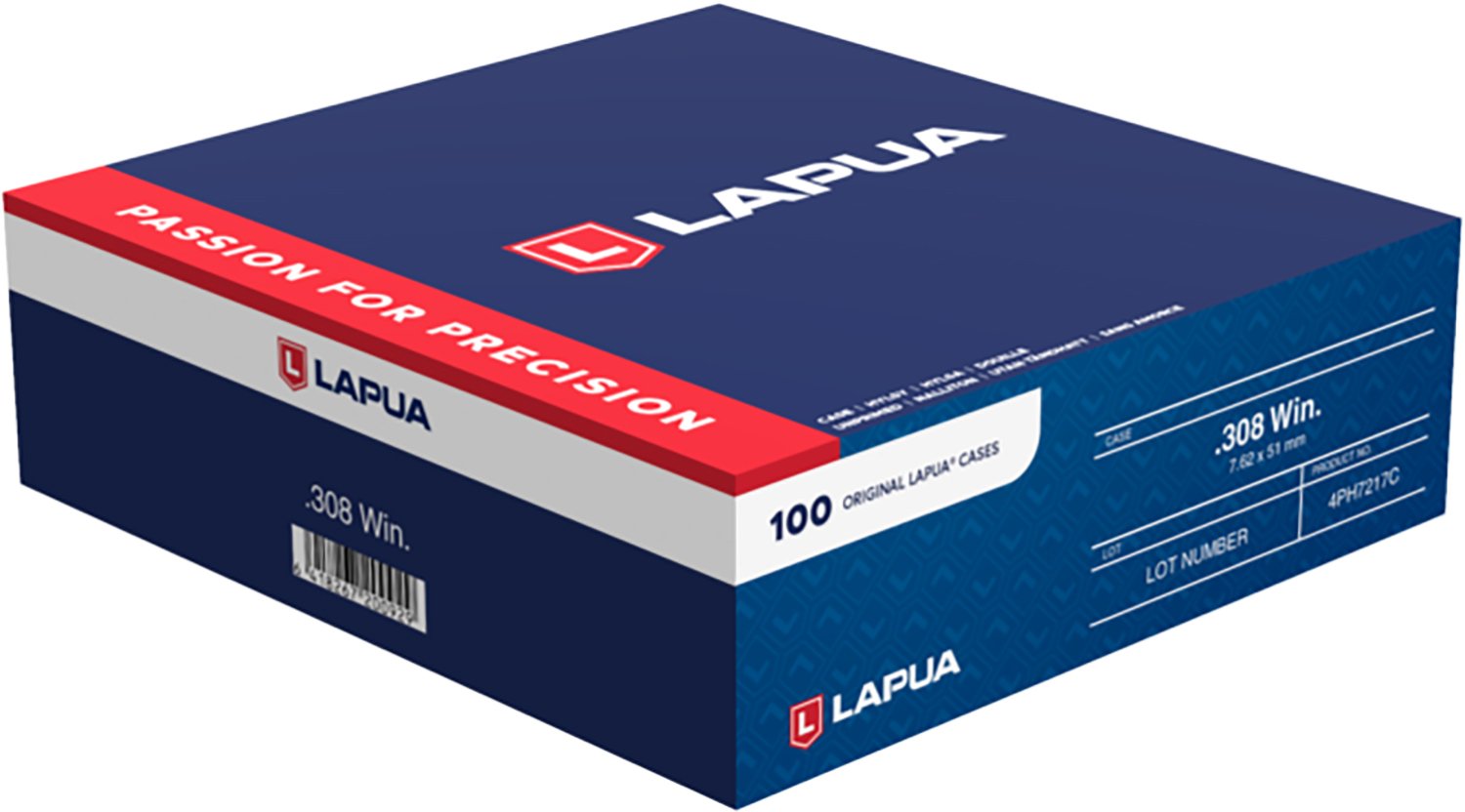Lapua 4PH7217C 308 Win Unprimed Rifle Brass Cases 100/Box - LAPUA