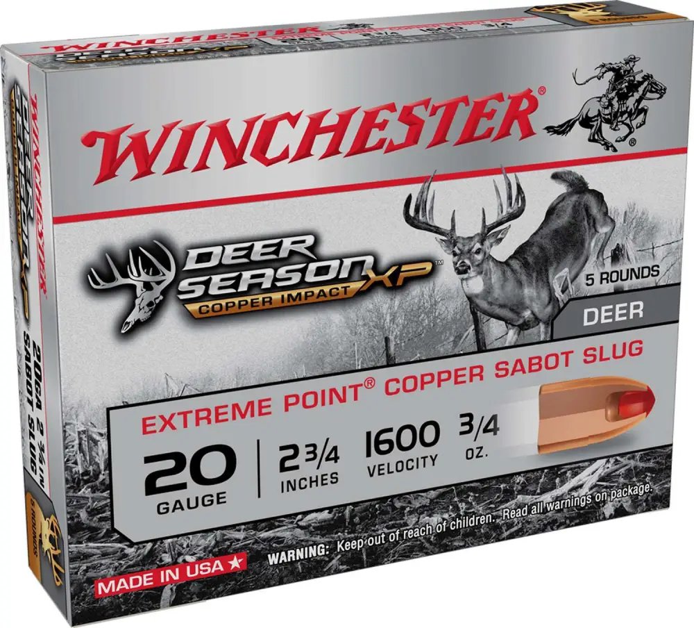 Winchester X20DSLF 20 Gauge 2.75 in 3/4 oz Sabot Slug 5 Rounds - Winchester - 20 GAUGE