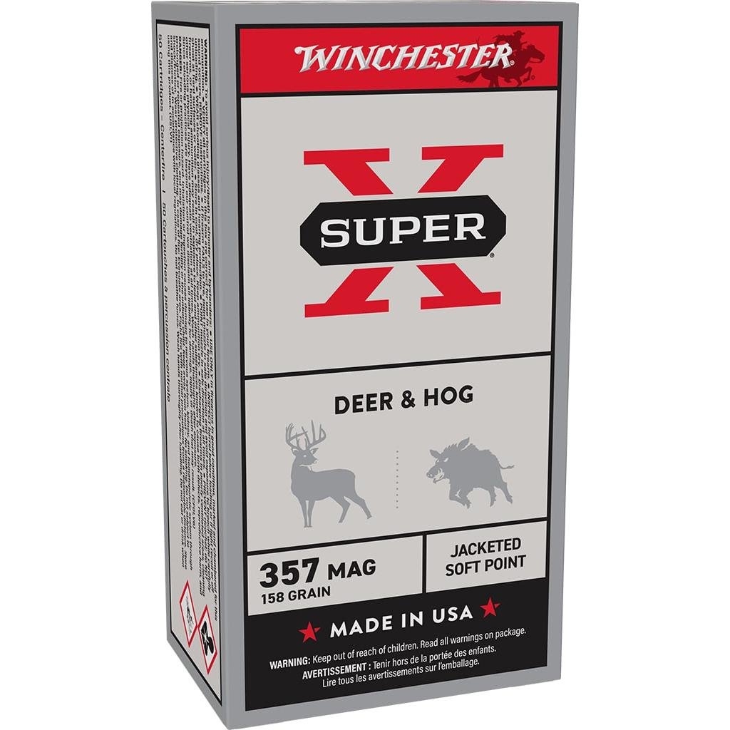 Winchester Ammo X3575P Super X Defense 357 Mag 158 gr Jacketed Soft Point (JSP) 50 Per Box/ 10 Cs - Winchester - 357 Mag