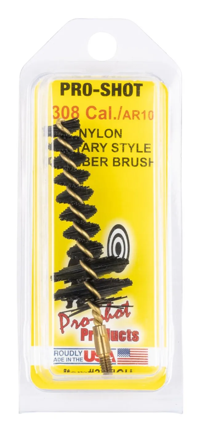 Buy Pro-Shot 30NCH Chamber Brush Military Style .308/ 7.62mm Cal AR Platform #8-32 Thread Nylon Bristles Brass Core online