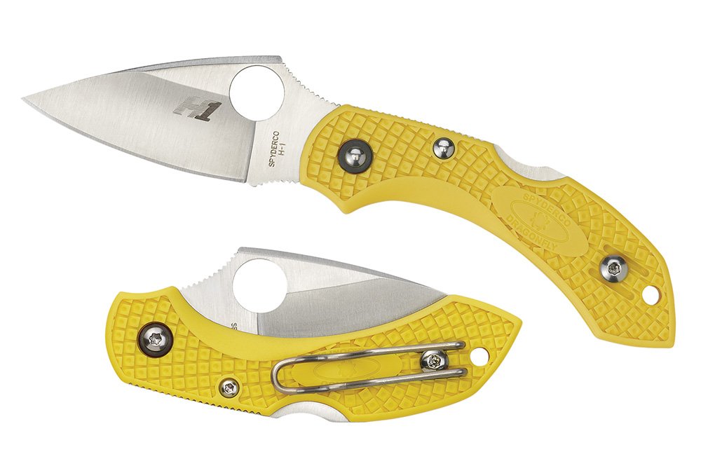 Buy Spyderco C28SYL2 Dragonfly 2 Salt 2.25" Serrated H1 Blade Yellow Handle online