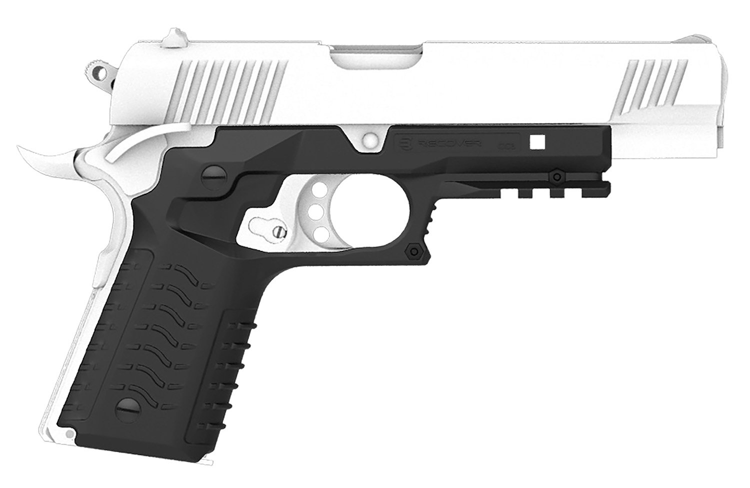 Recover Tactical CC3H-01 Black Polymer Grip & Rail System for 1911 Pistols - Recover Tactical