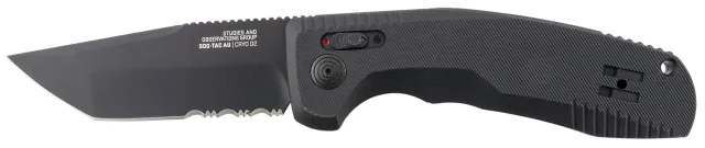SOG SOG-TAC Auto 3.43 In Tanto D2 Steel Blade Black Handle - SOG