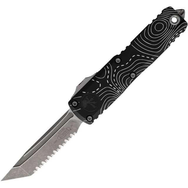 Microtech UTX-85 G4 3.1 In Full Serrate Stonewash Tan Alu Handle - MICROTECH