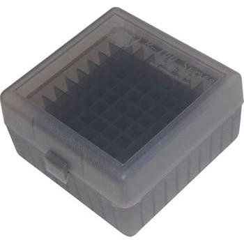 MTM Flip-Top Ammo Box 100 Rounds 223/204 Ruger/6x47 Clear Smoke - MTM Case-Gard - 223 Rem