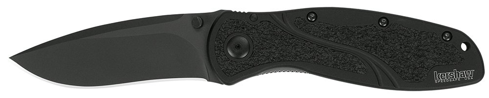 Kershaw 1670BLK Blur 3.4" Folding Knife, Black DLC Blade, Aluminum Handle - Kershaw
