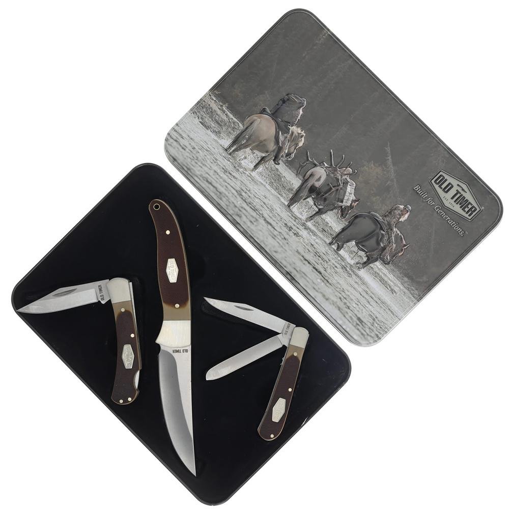 Old Timer 1227061 Fixed/2 Folder Combo Sawcut Handle Gift Tin - Battenfeld Technologies