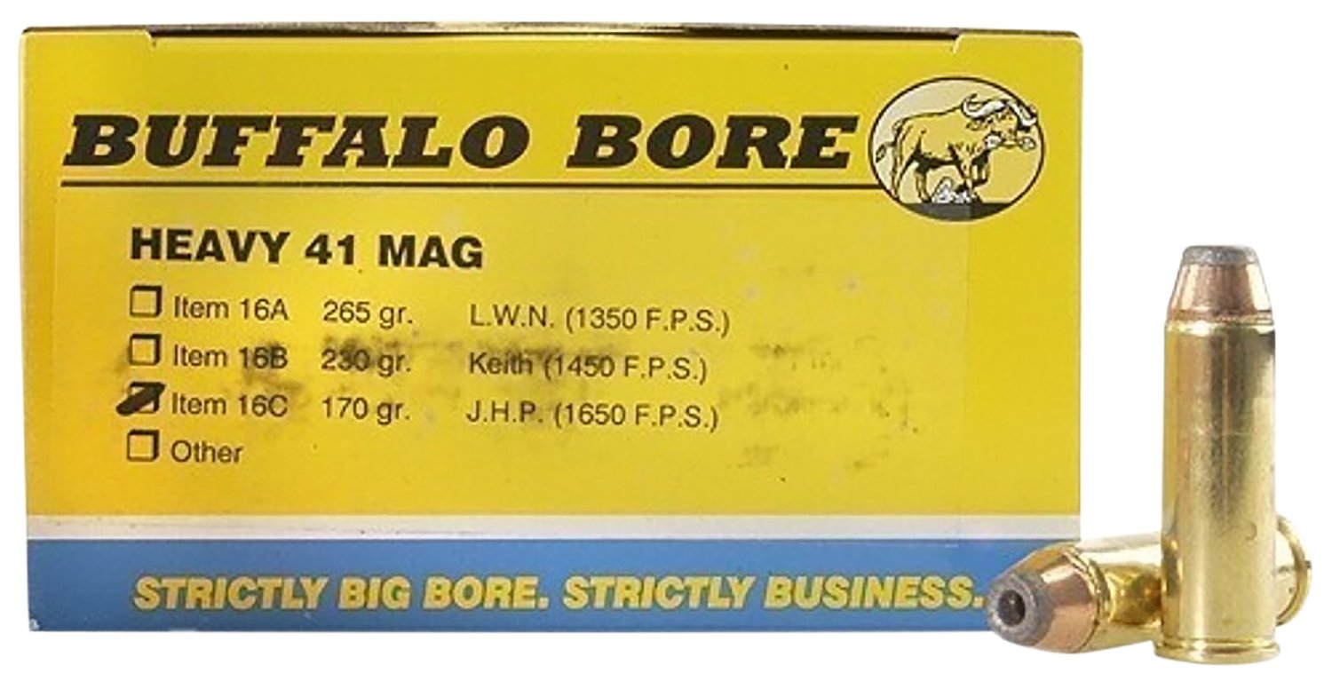 Buffalo Bore 16C20 41 Rem Mag 170gr JHP Ammo 20/Box - BBA - 41 Rem Mag
