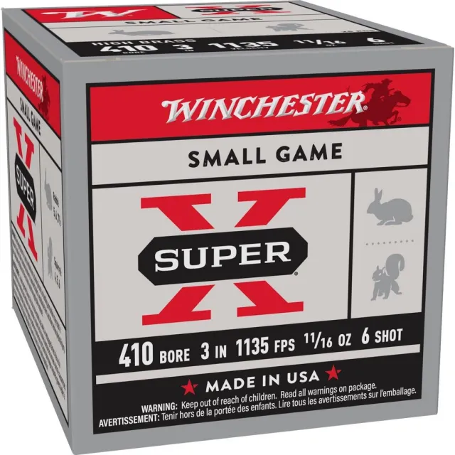 Winchester Super-X 410 Bore Heavy Game Load 6 Shot 11-16 Grain 25 Rounds - Winchester - .410 Bore
