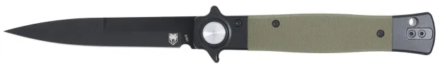 CobraTec Stiletto Button Lock G10 Knife Folding Blade OD Green/Black - CobraTec Knives